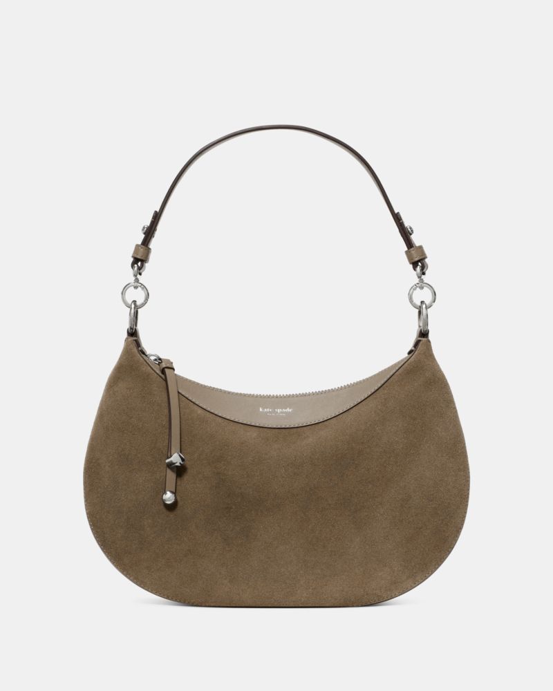 Kate Spade, リブ スエード ショルダー バッグ, ショルダー・クロスボディ,ドリフトウッド