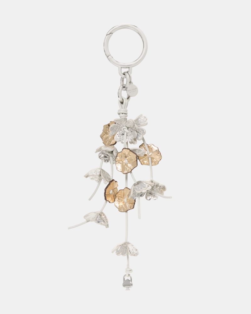 Kate Spade, チャームド フラワー バッグ チャーム, キーホルダー・チャーム,メタリック