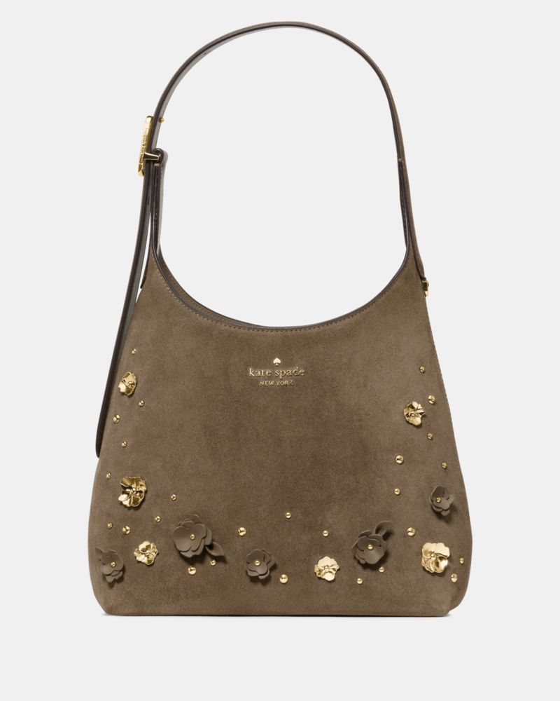 Kate Spade,454 Embellished Suede Small Shoulder Bag,