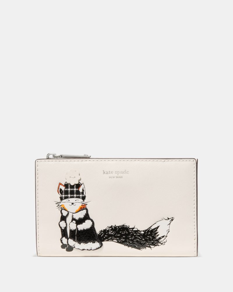 Kate Spade,Classic Critter Applique Ginger Fox Bifold Wallet,