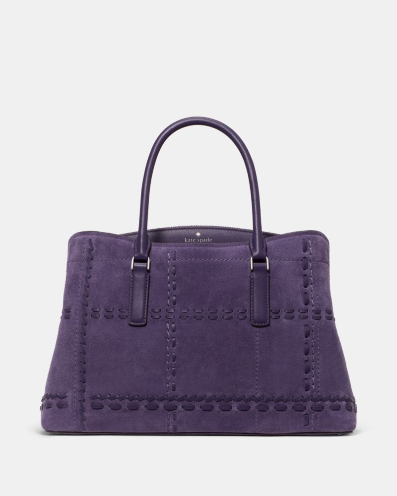 Kate Spade,Thompson Street Woven Plaid Suede Medium Satchel Bag,