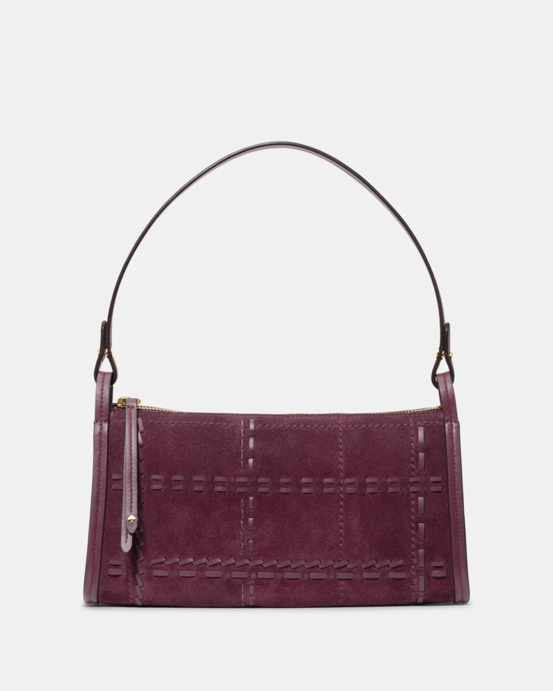 Kate Spade,Rue Woven Suede Shoulder Bag,