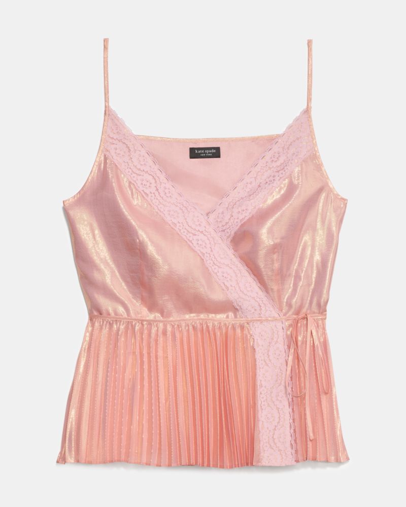 Kate Spade,Pleated Lame Tank,