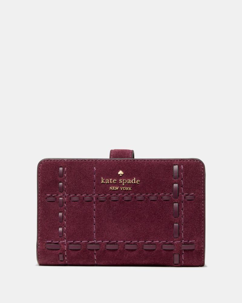 Kate Spade,Woven Suede Medium Compact Wallet,