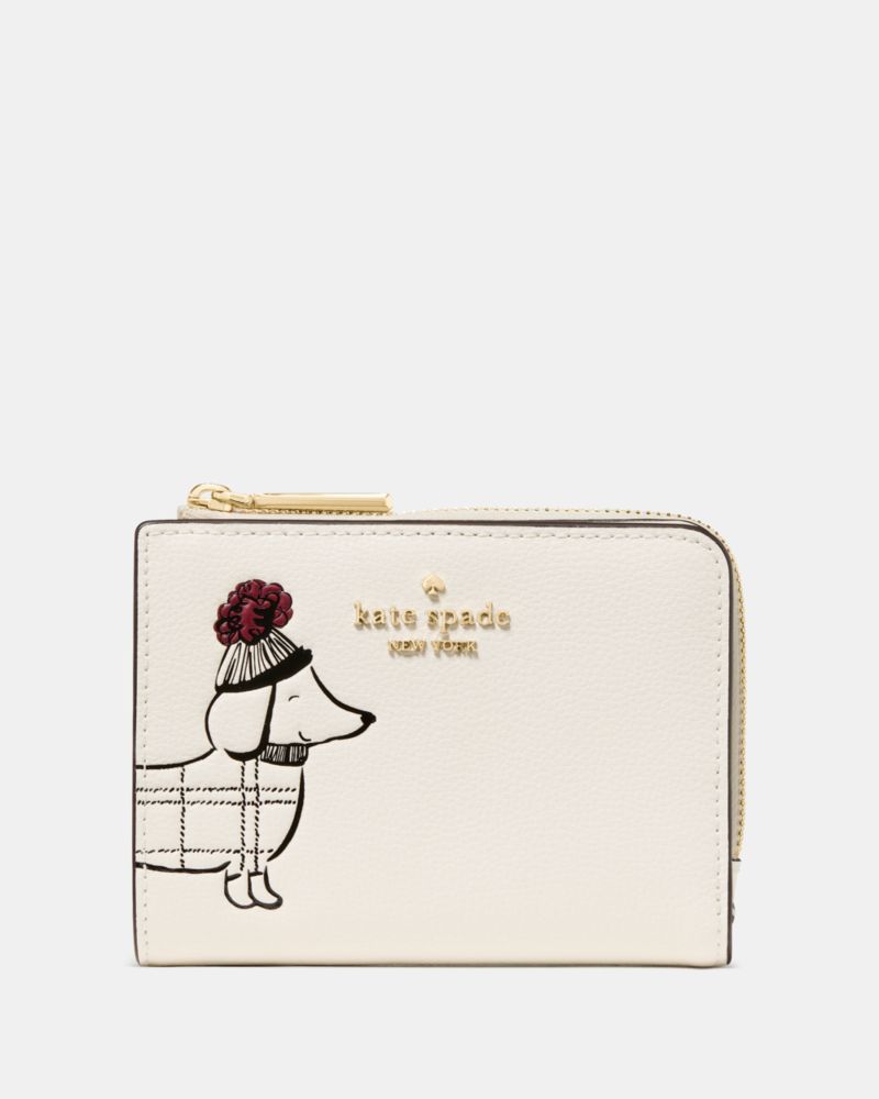 Kate Spade,Charlie Dachshund Small L-zip Wallet,
