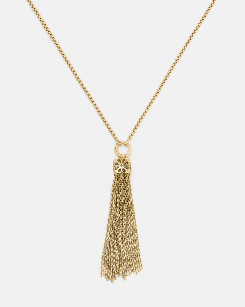 Kate Spade,Spade Flower Lace Tassle Pendant,