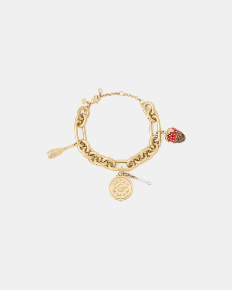 Kate Spade,Caviar And Crimson Charm Bracelet,