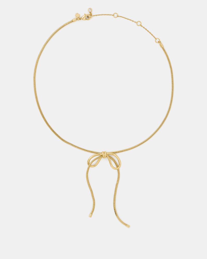 Kate Spade,A Bow Moment Metal Bow Necklace,