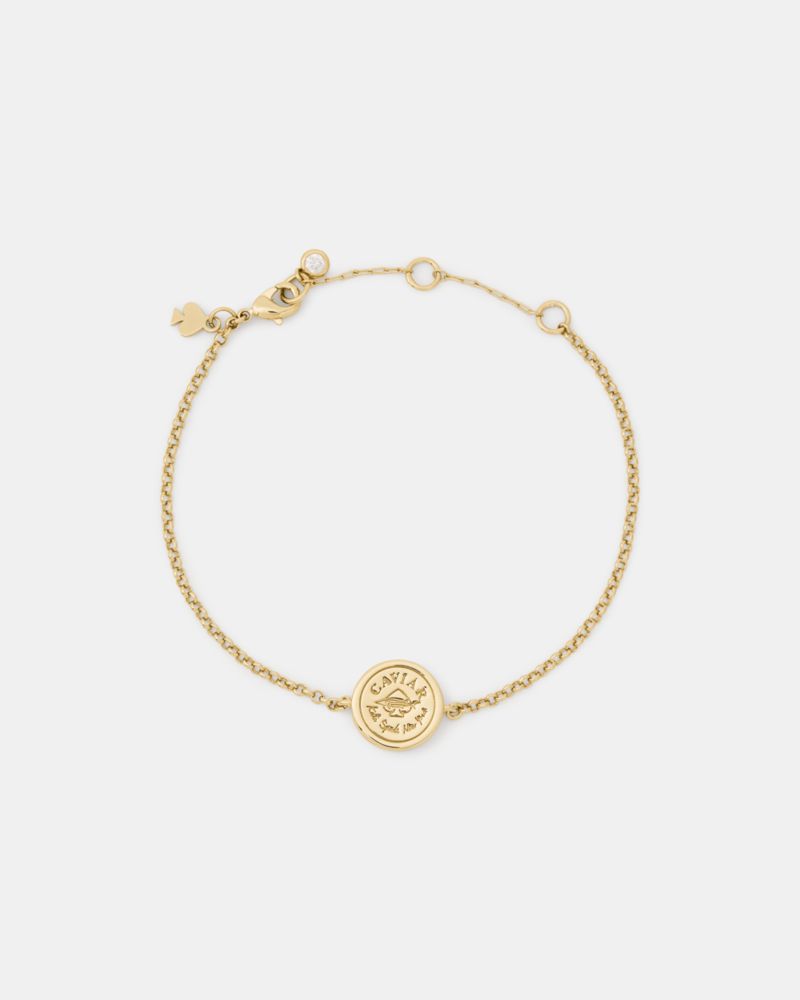 Kate Spade,Caviar And Crimson Caviar Line Bracelet,