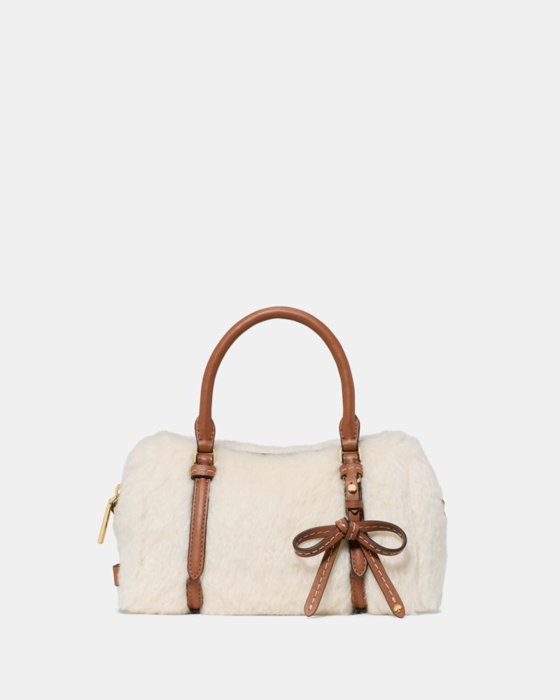 Kate Spade,Monroe Faux Shearling Small Satchel Bag,