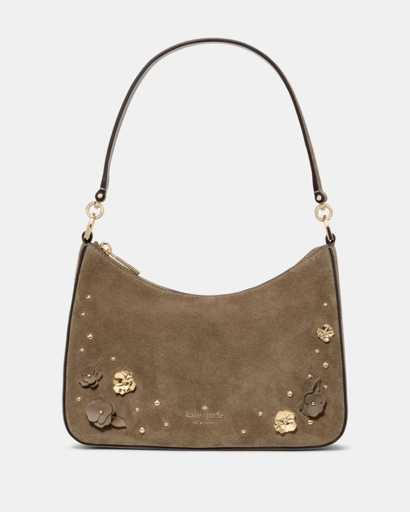 Kate Spade,Margot Embellished Suede Medium Shoulder Bag,