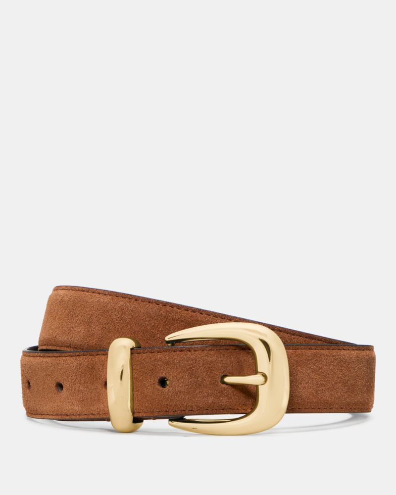 Kate Spade,Suede Molten Buckle Belt,