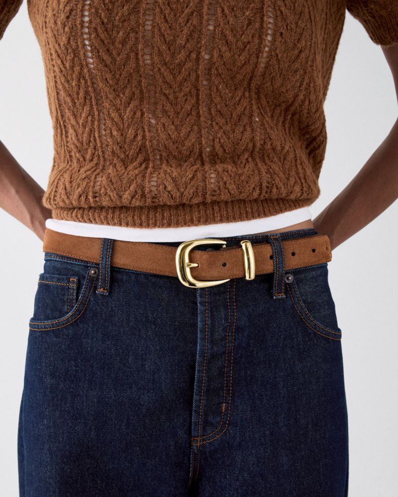 Suede Molten Buckle Belt