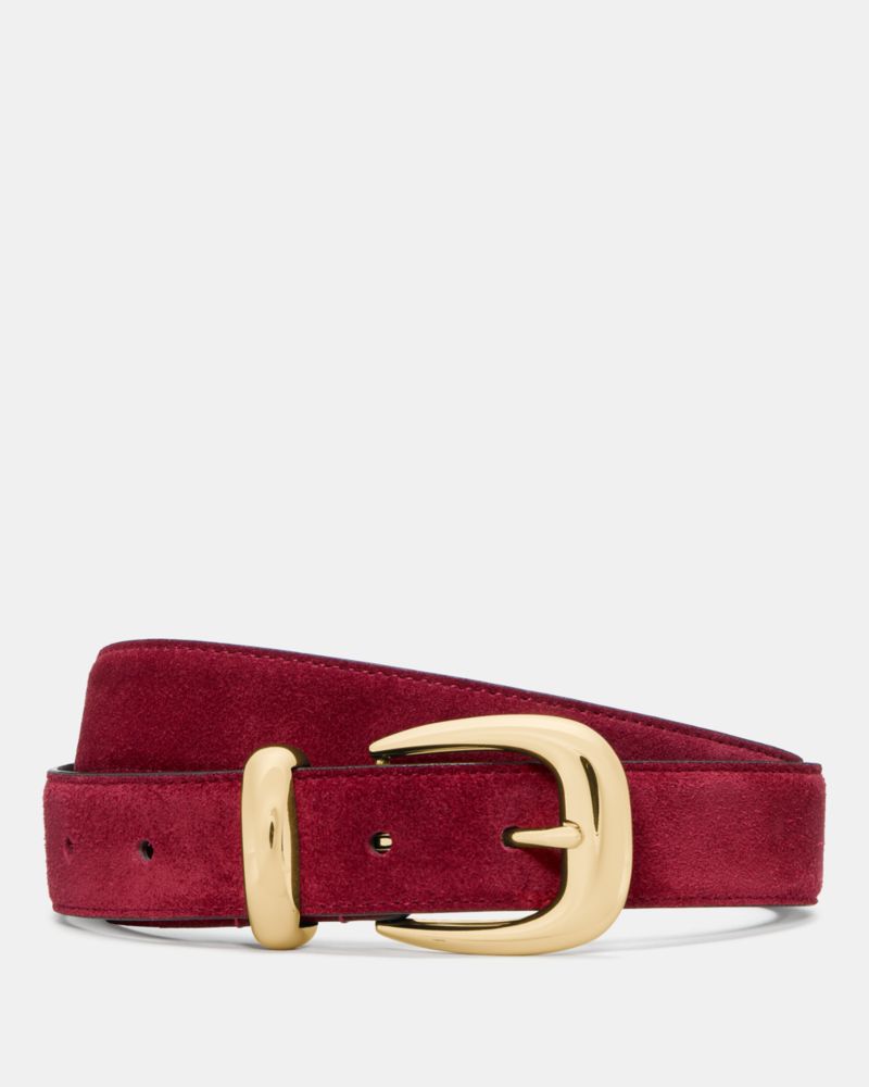 Kate Spade,Suede Molten Buckle Belt,