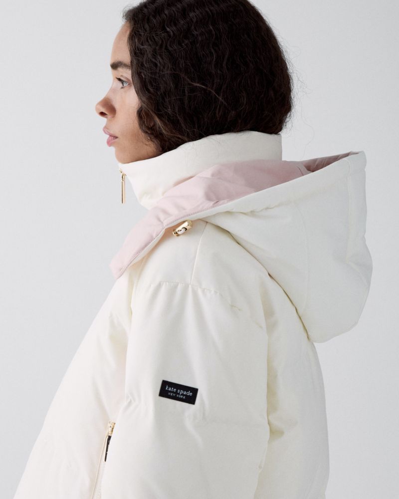 Cropped Colorblock Puffer Coat | Kate Spade Outlet