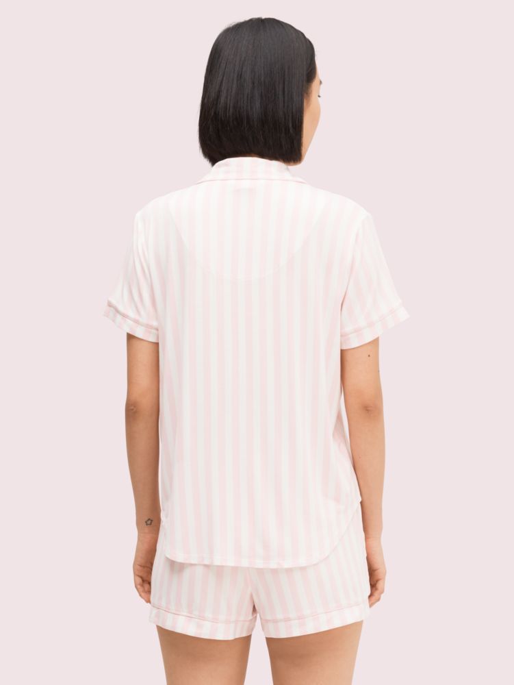 Kate Spade,Mrs Short Pj Set,Spandex,Jersey,Polyester,Straight,Button Down,Sleepwear,Multi Color
