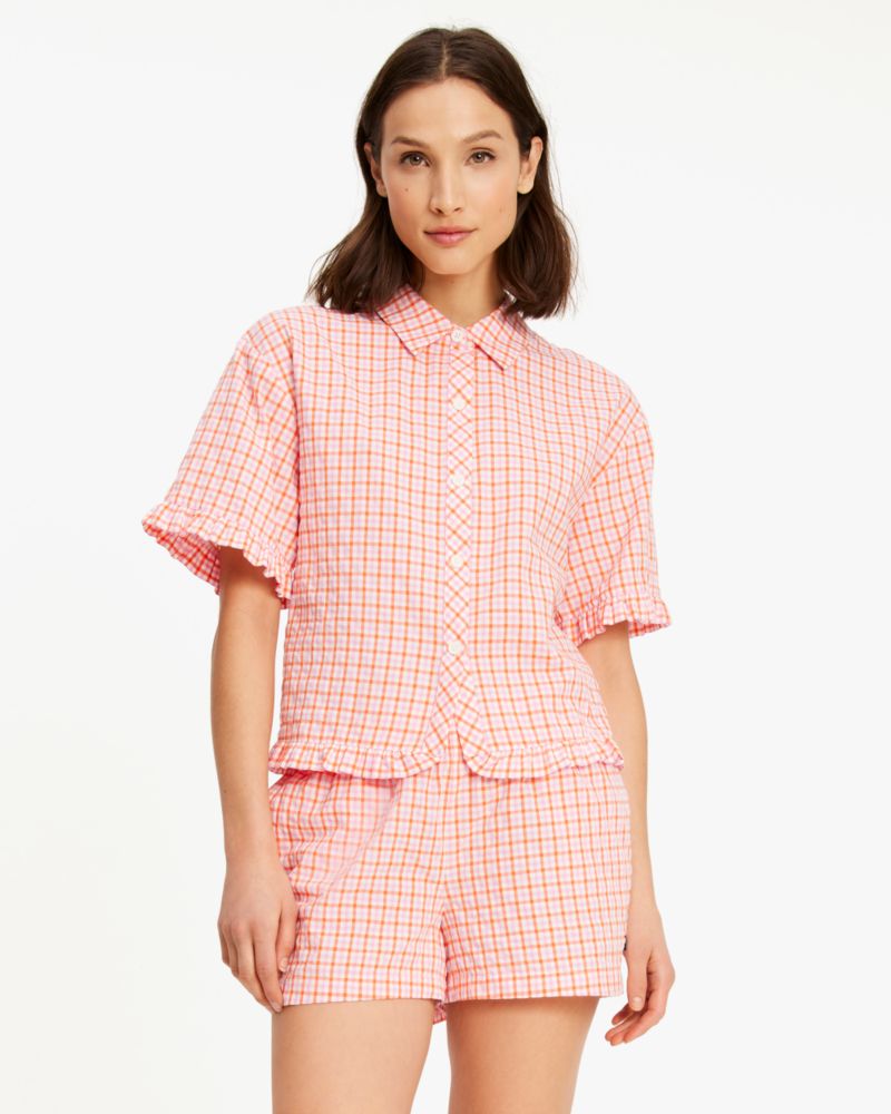 Kate Spade,Sunshine Check Short PJ Set,Sunshine Check