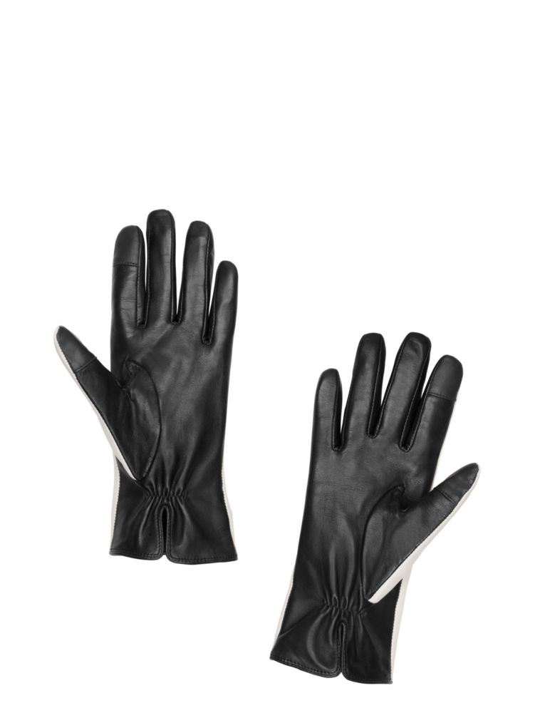 Kate Spade Cut Out offers Spade Leather Gloves Small in Black