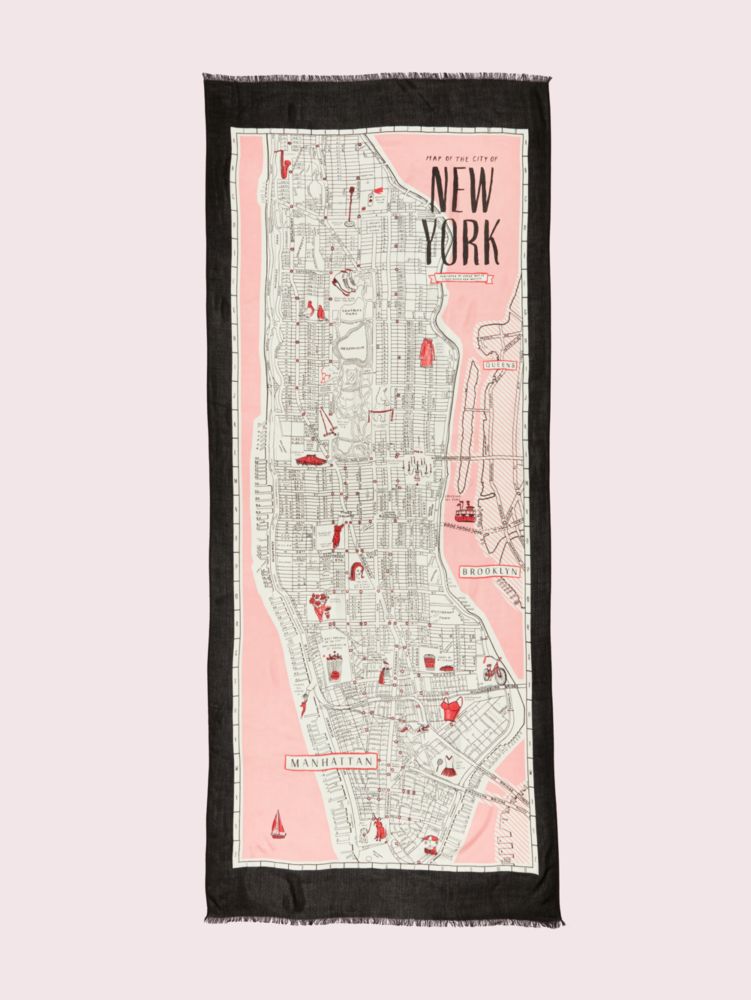 New York Map Oblong Scarf, , Product