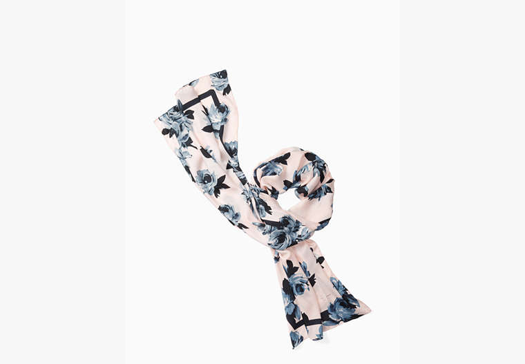 Kate Spade,night rose silk oblong scarf,Pink/Heart