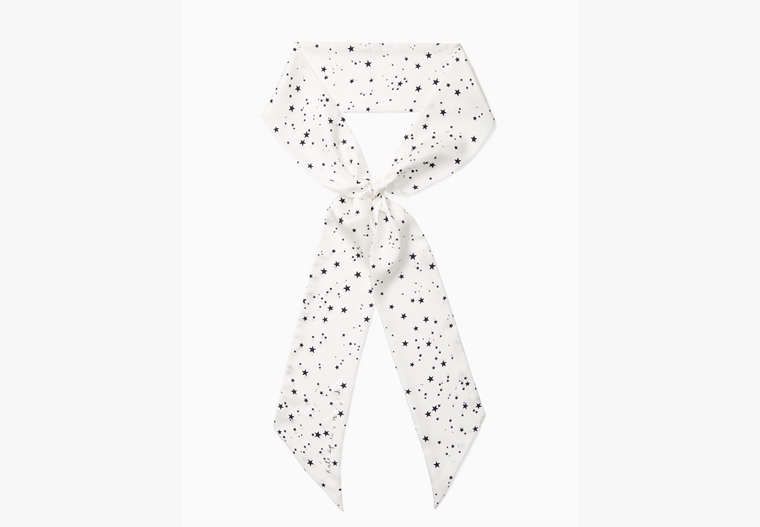 Kate Spade,night sky medium skinny scarf,Cream