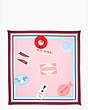 Kate Spade,travel stickers square scarf,Pink