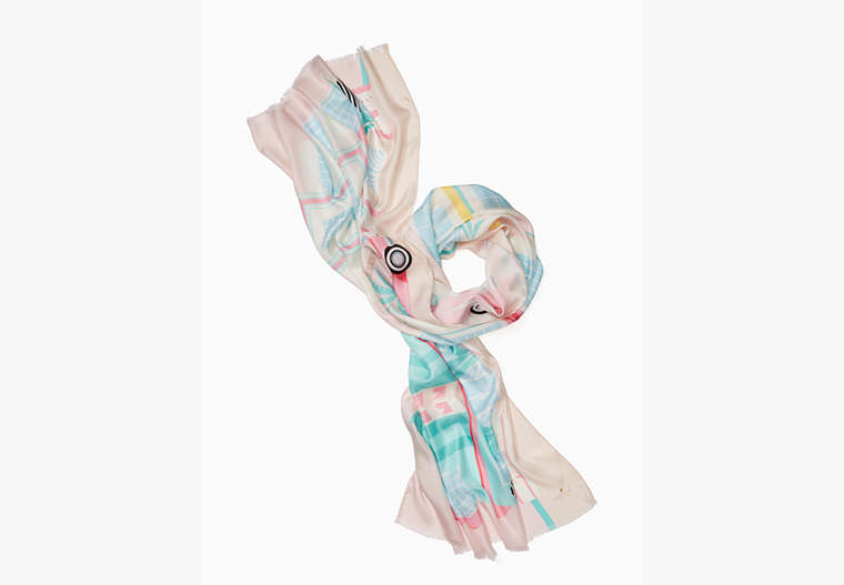 Kate Spade,hotel oblong scarf,Tutu Pink/True Taupe