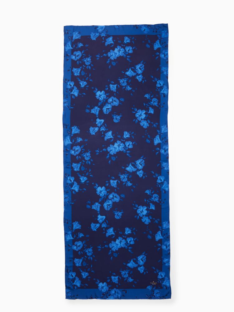 Kate Spade,hibiscus silk oblong,Blazer Blue