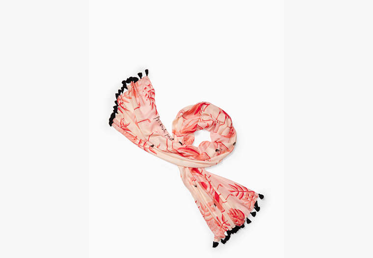 Kate Spade,flamingo oblong scarf,Coral Gild