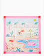 Kate Spade,palm springs pool silk square scarf,Tutu Pink