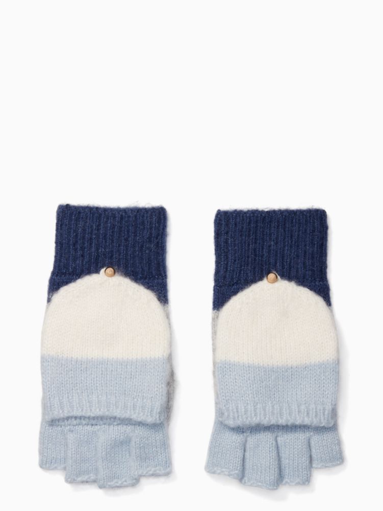 Kate Spade,blushed colorblock pop top mittens,