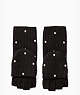 Kate Spade,bedazzled pop top mittens,gloves,Black