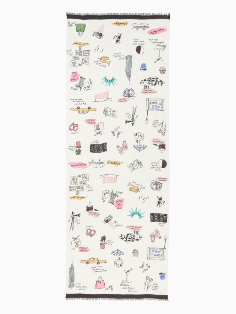 Kate Spade,Nyc Neighborhood Oblong Scarf,