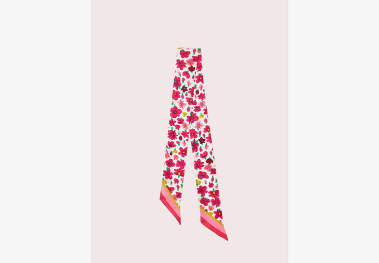 Kate Spade,marker floral skinny scarf,scarves,Cream
