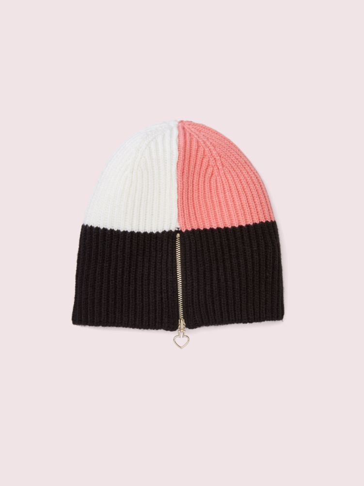 Kate Spade,Colorblock Zip Beanie,