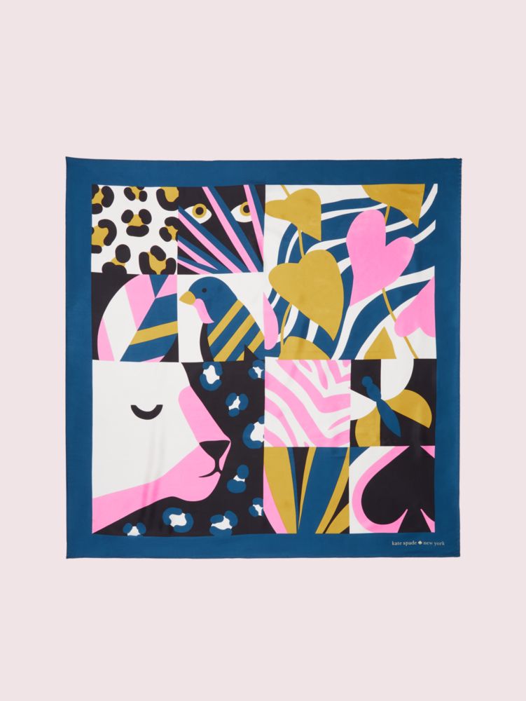 Kate Spade,Animal Faces Silk Square,