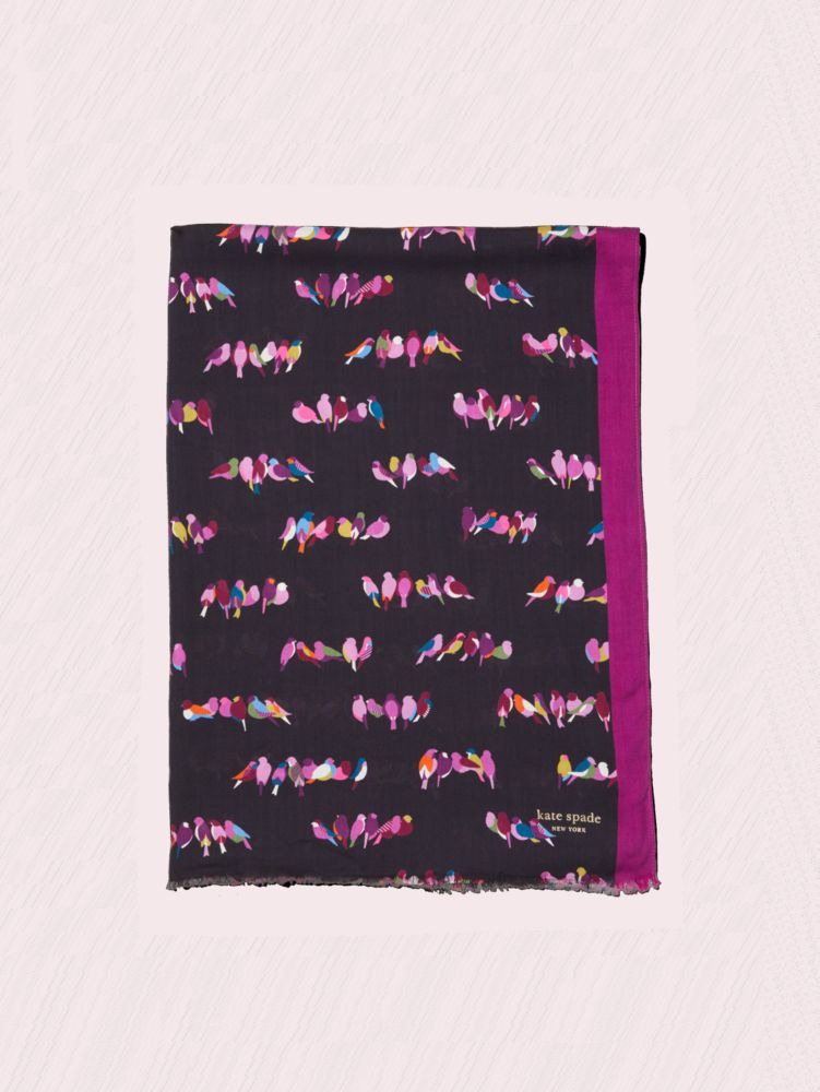 Kate Spade,Loves Birds Oblong Scarf,