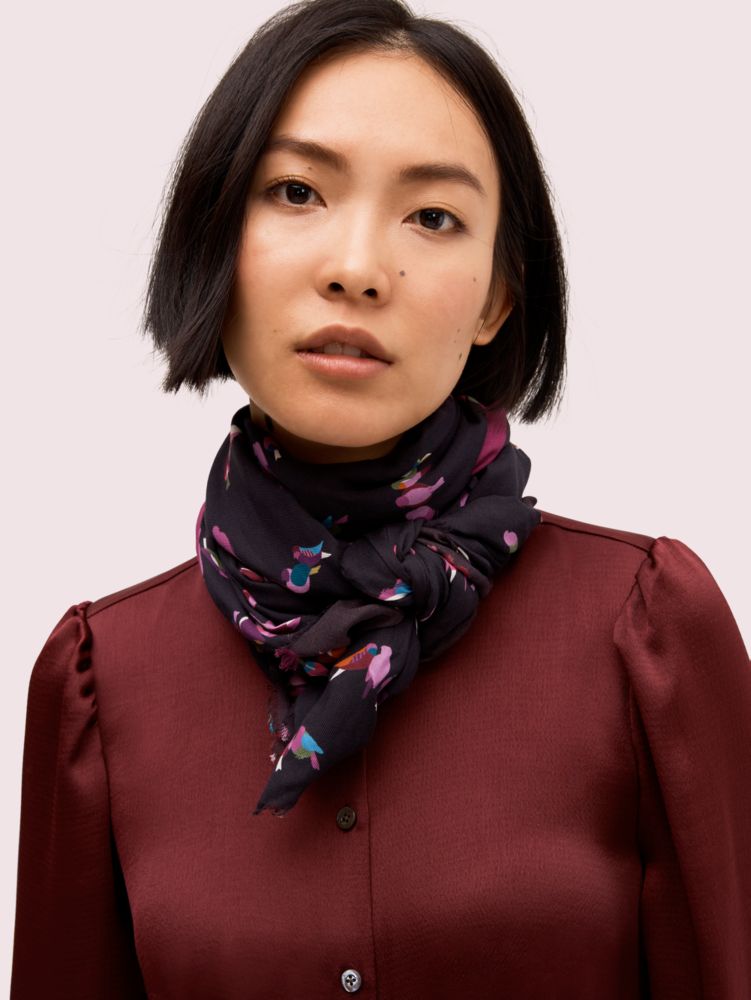 Kate Spade,Loves Birds Oblong Scarf,