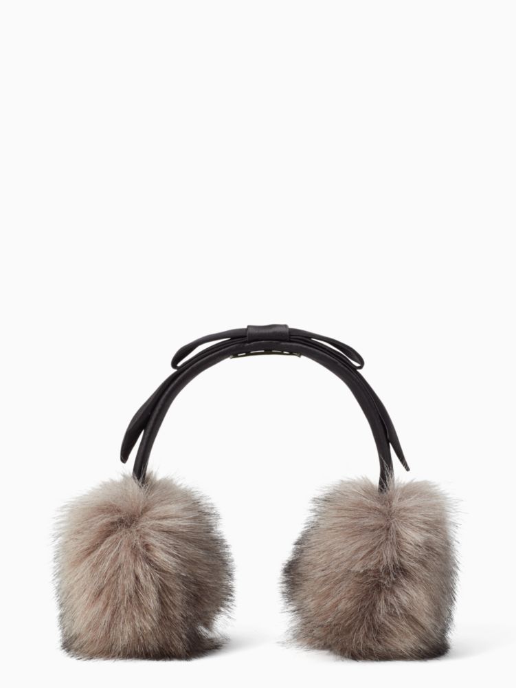 Kate Spade,faux fur satin bow earmuff,