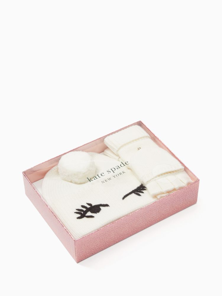 Kate Spade,winking eye beanie and mittens box set,hats,