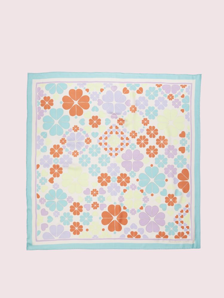 Kate Spade,Spade Clover Patchwork Square Scarf,
