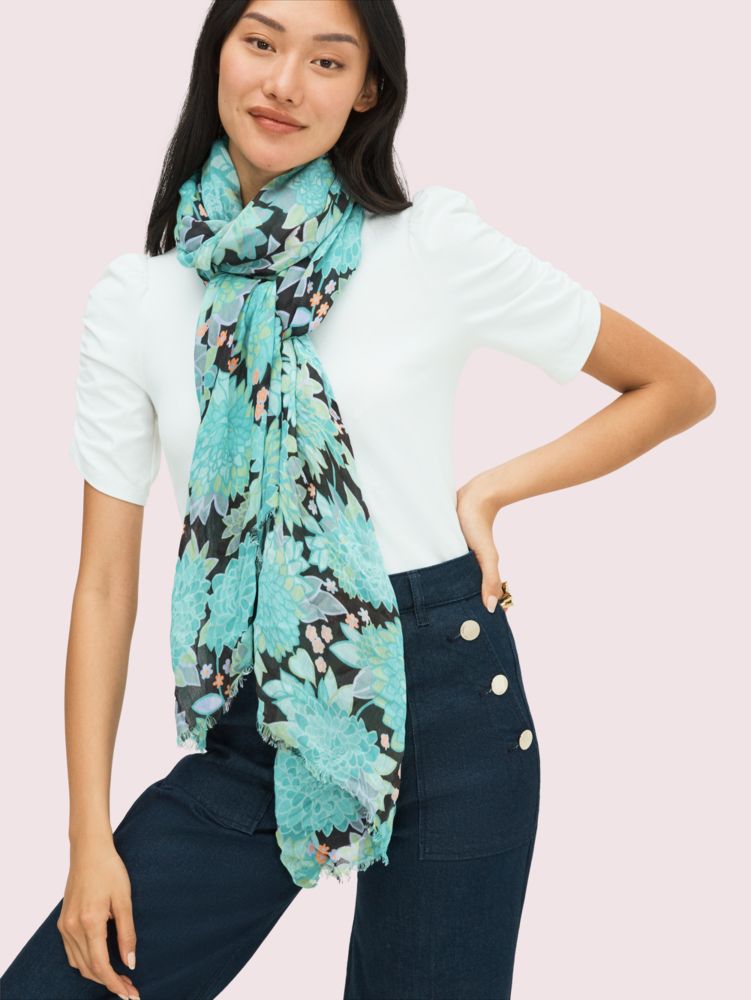 Dahlia Bloom Oblong Scarf, , Product