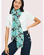 Kate Spade,dahlia bloom oblong scarf,scarves,Black / Glitter
