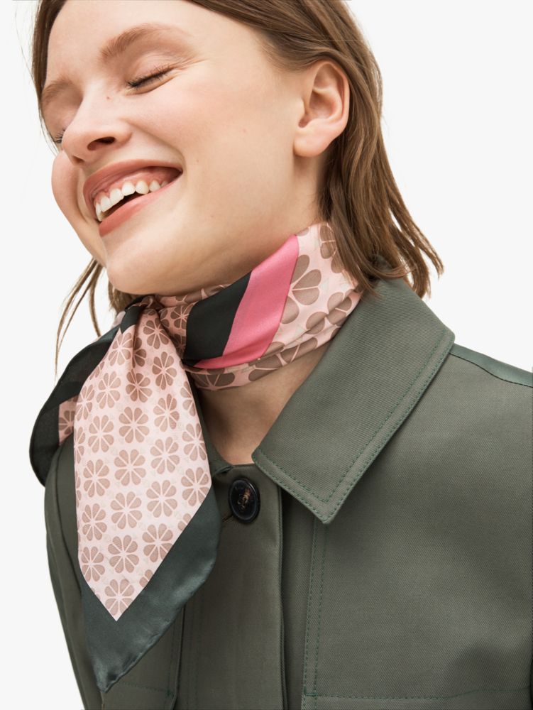 Kate Spade,spade flower square scarf,scarves,Warm Vellum/Tusk