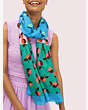 Kate Spade,colorblock apples oblong scarf,scarves,Ocean Fog