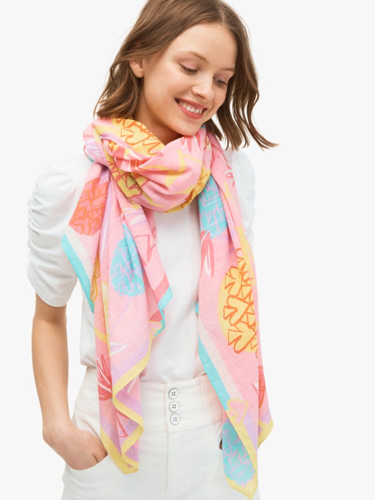 Kate Spade,Pineapple Spade Oblong Scarf,