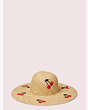 Kate Spade,cherries raffia sunhat,hats,Raw Pecan