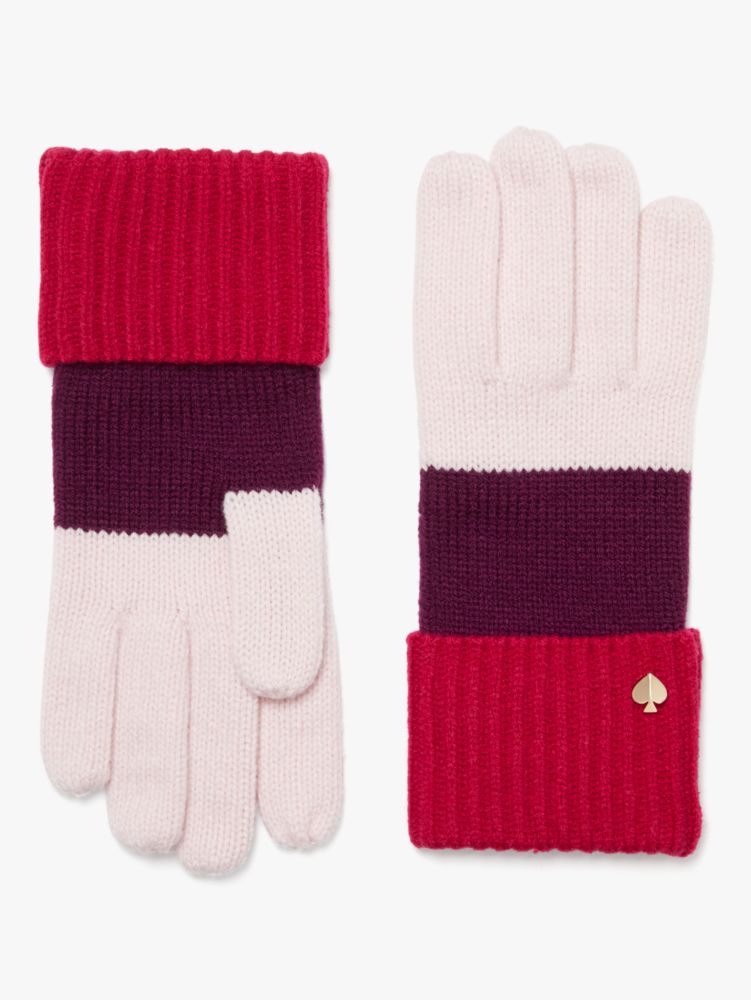 Kate Spade,colorblock gloves,gloves,Purple Multi