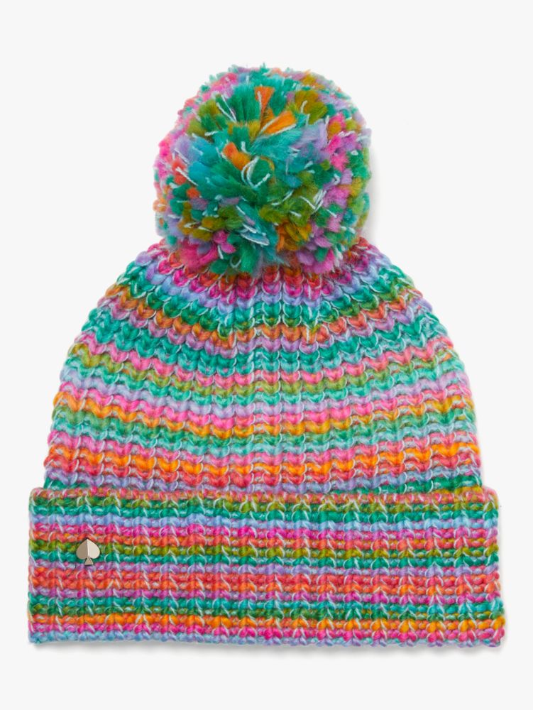 Kate Spade,Marled Stripe Pom-pom Beanie,