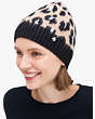 Kate Spade,leopard beanie,hats,Silt